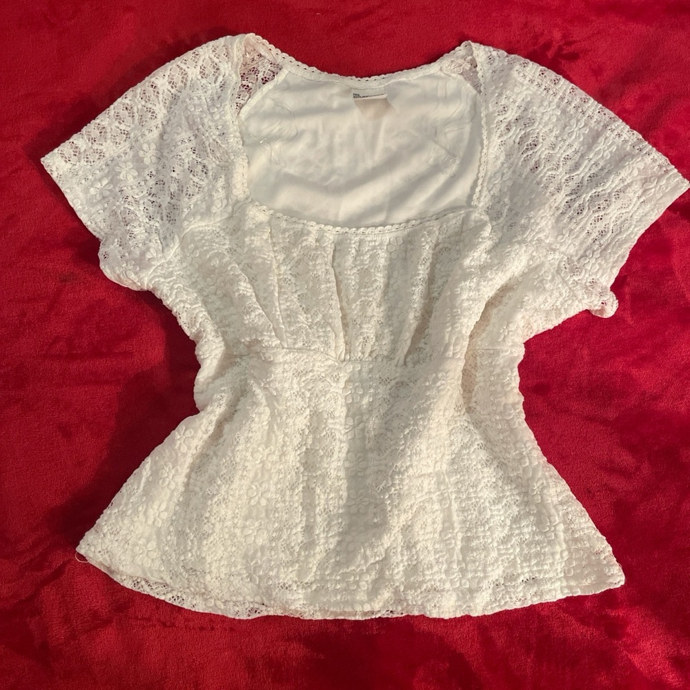 Elegant White Lace babydoll Top